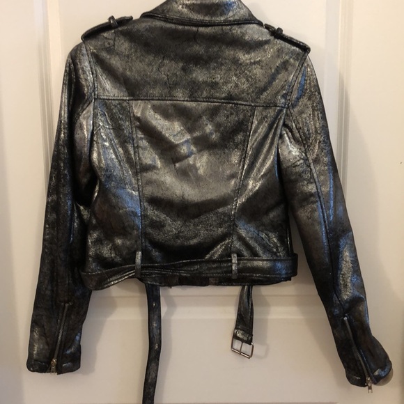 Forever 21 Silver moto jacket size small - Picture 3 of 7